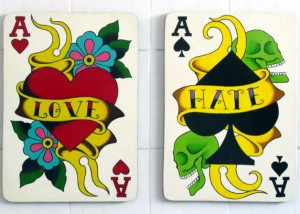 love and hate playing cards