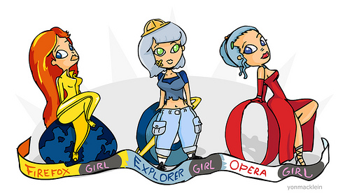Internet (Browser) Girls Firefox, IE, and Opera as women