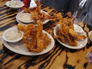 chicken-fried bacon, a Texas travesty