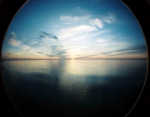 sun over the water