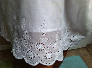 Skirt detail. The outer shell is lace, but there is an opaque inner lining.